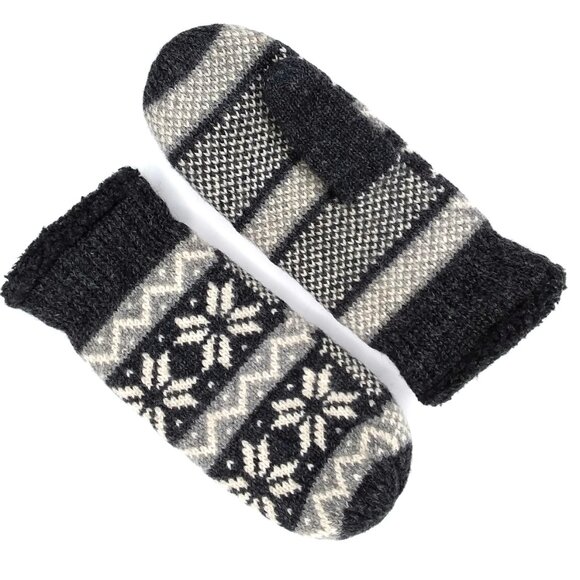 3M Thinsulate Snowflake Mittens Knit Wool Blend 40g Insulation Gray OS Winter - Picture 2 of 4